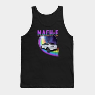 Mach-E Rides the Rainbow Galaxy in Space White Tank Top